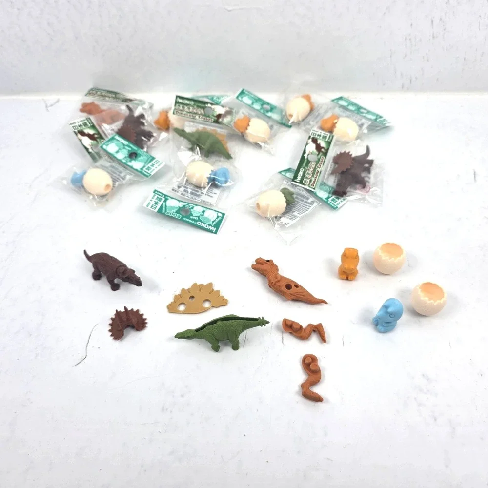 Lot of 11 Iwako‎ Japanese 3D Puzzle Erasers Dinosaurs and Dino Babies Eggs NEW